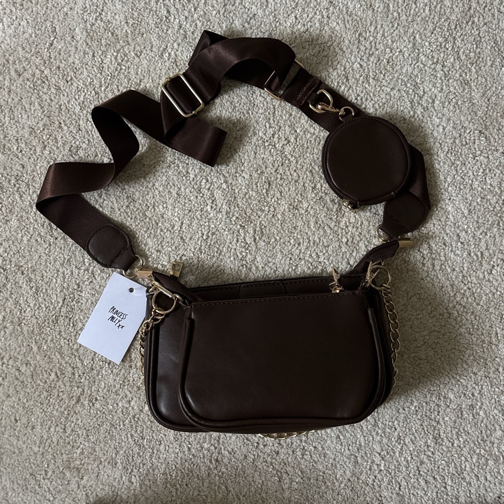 Princess Polly Brown Crossbody Bag with Adjustable Strap